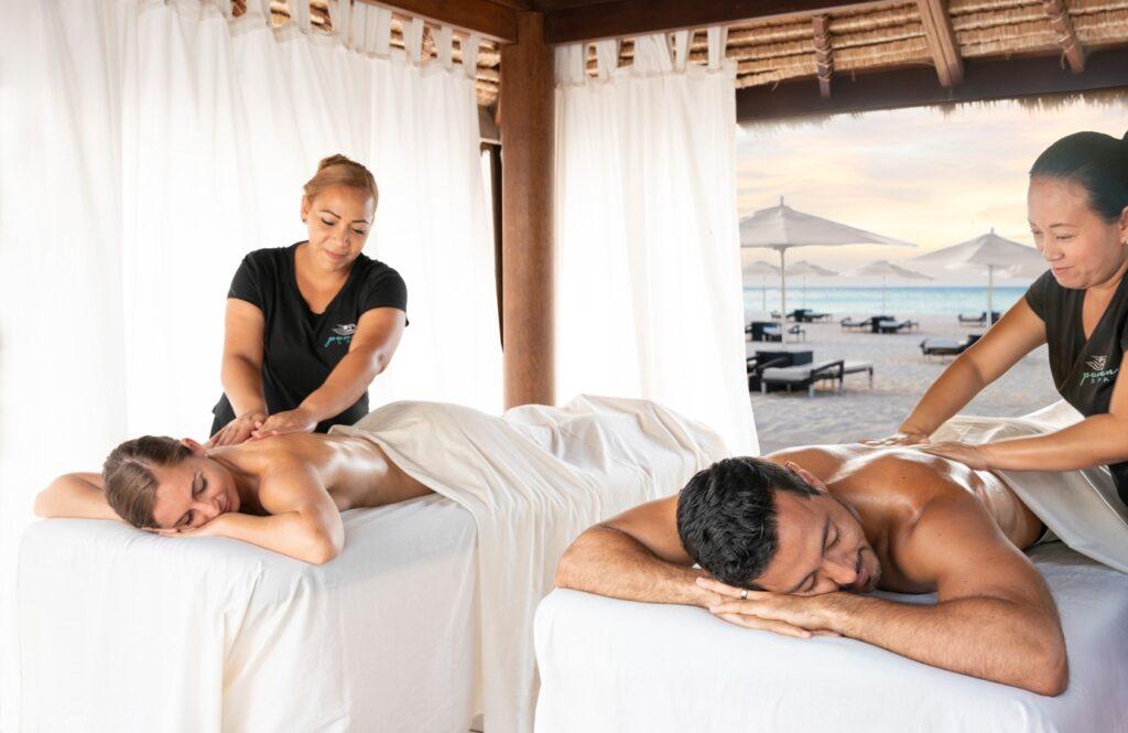 during a session of houston couples massage houston
